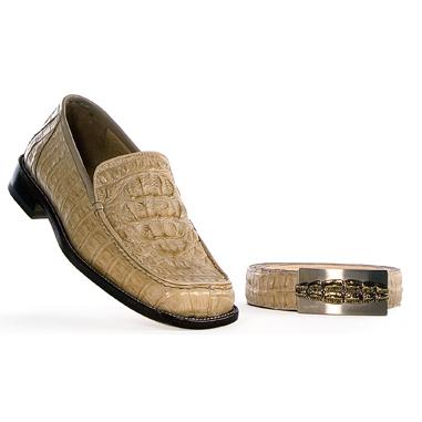 Mauri 4188 Cream All Over Genuine Hornback Crocodile Shoes