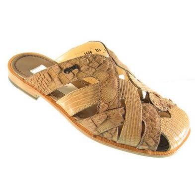 Mauri 1627 Bone Genuine Lizard/Pony Hair Sandals