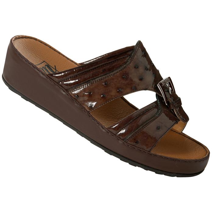 Mauri 1645 Brown Genuine Ostrich Sandals