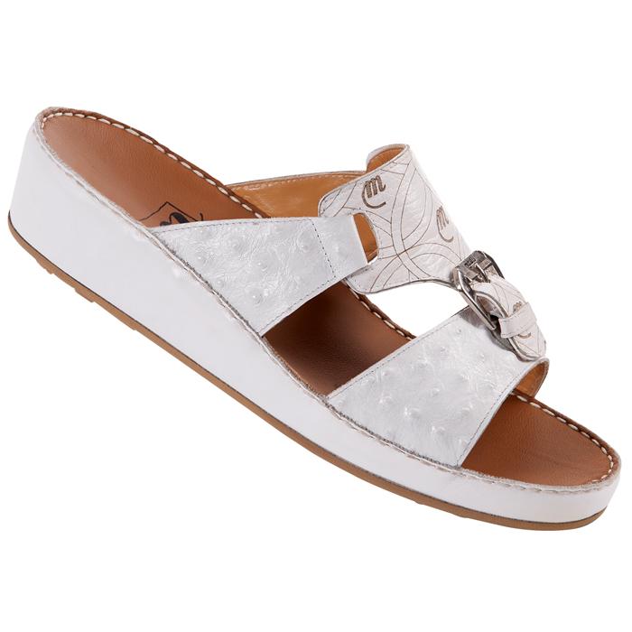 Mauri 1688/1 White Genuine Ostrich Sandals