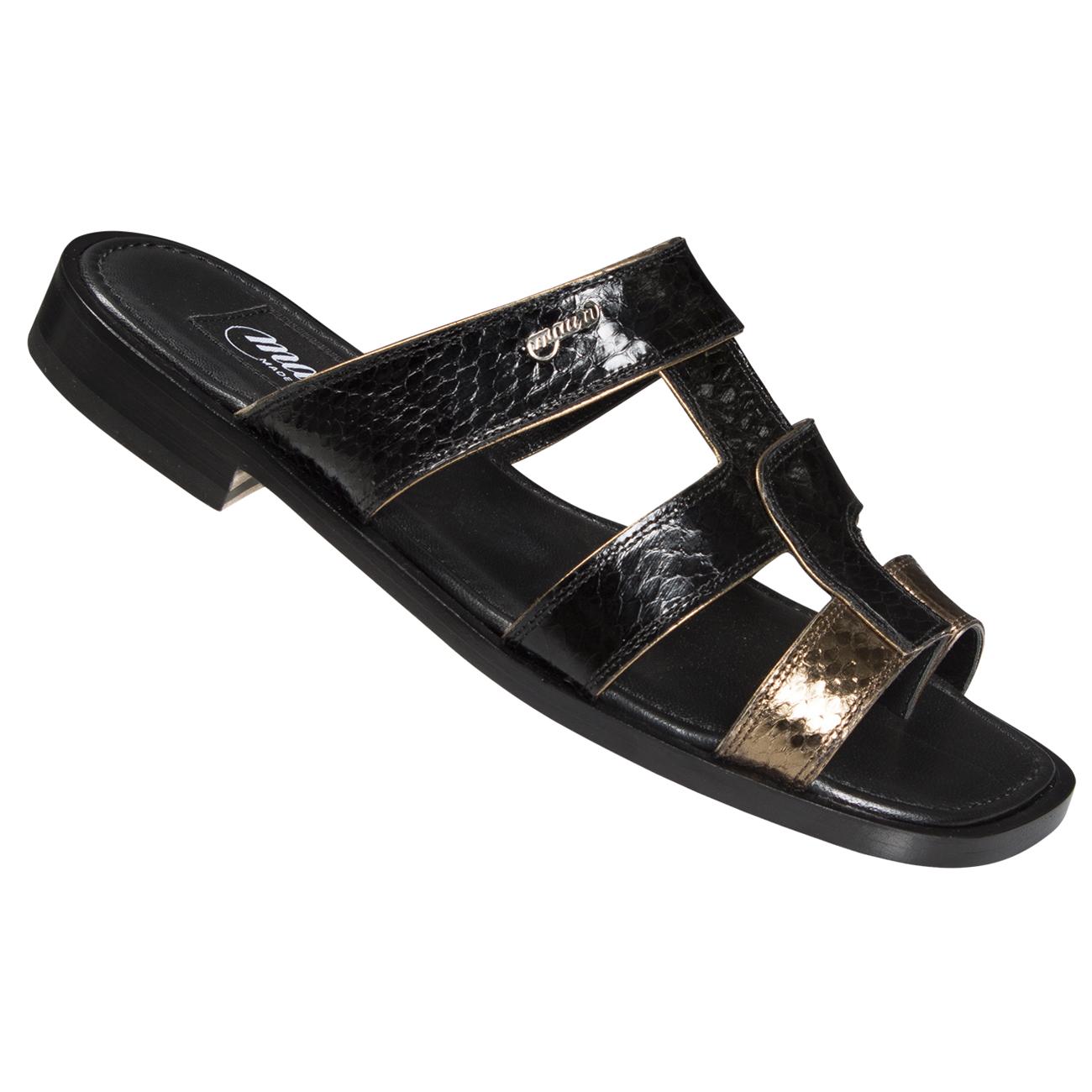 Mauri 1750 Bronze/Black Genuine Snake Skin Sandals