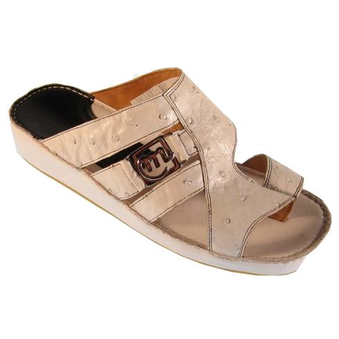 Mauri 1762A Cream Genuine Ostrich Sandals