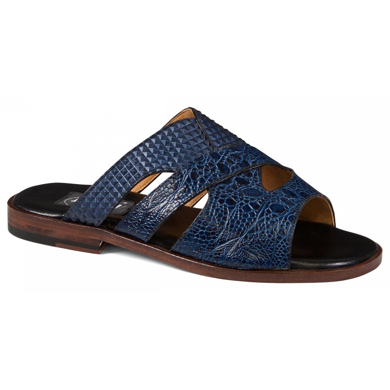 Mauri 1811 Iris Blue Genuine Calf Yakaroxy Print/Blue Fabric Sandals