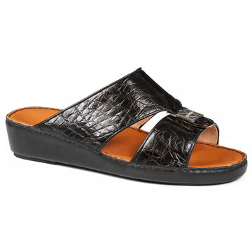 Mauri 1833/2 Black Genuine Crocodile Flanks Platform Sandals