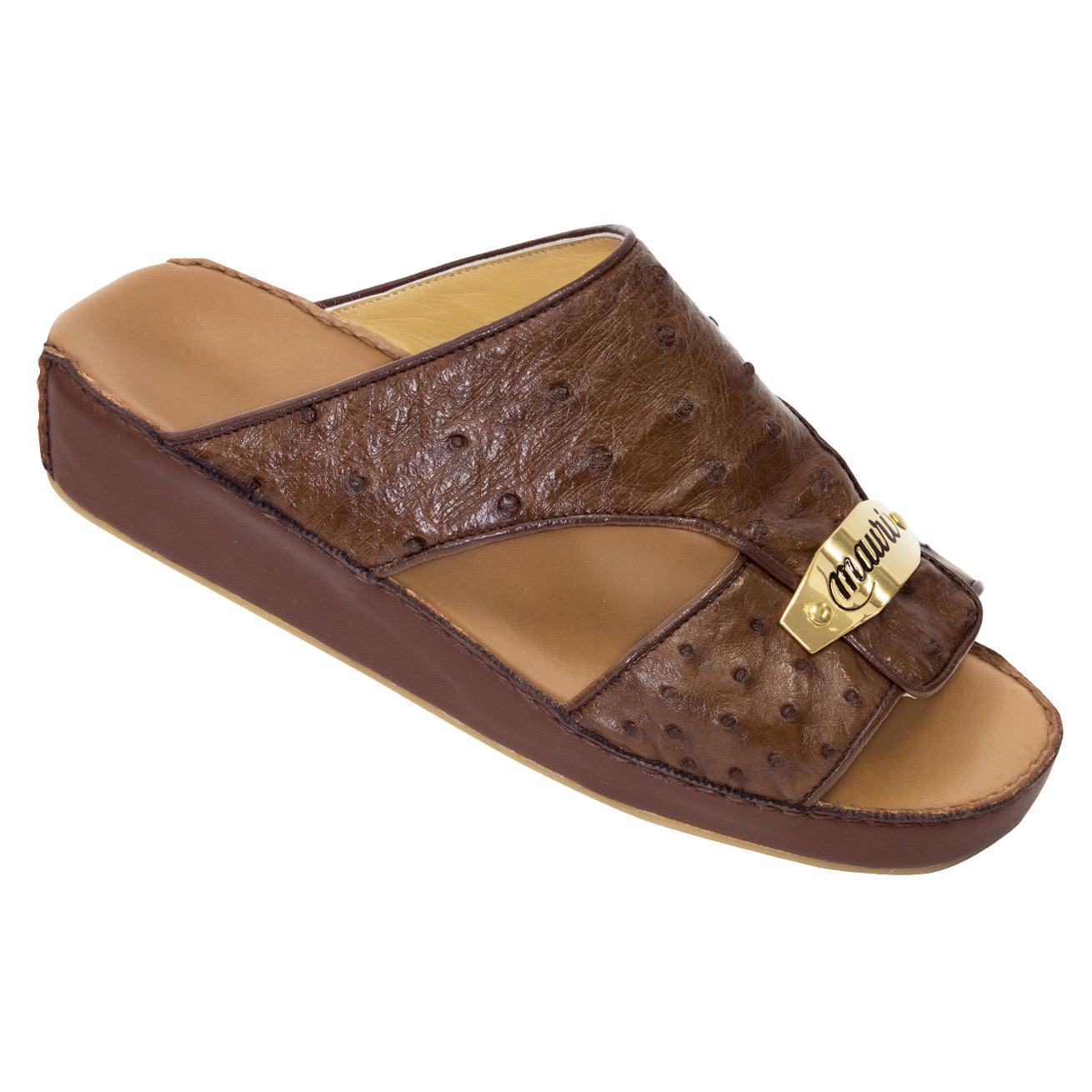 Mauri 1850 Tabac Genuine Ostrich Platform Sandals