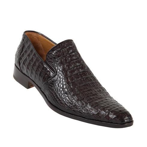 Mauri 2102 Dark Brown Genuine All-Over Hornback Crocodile Shoes