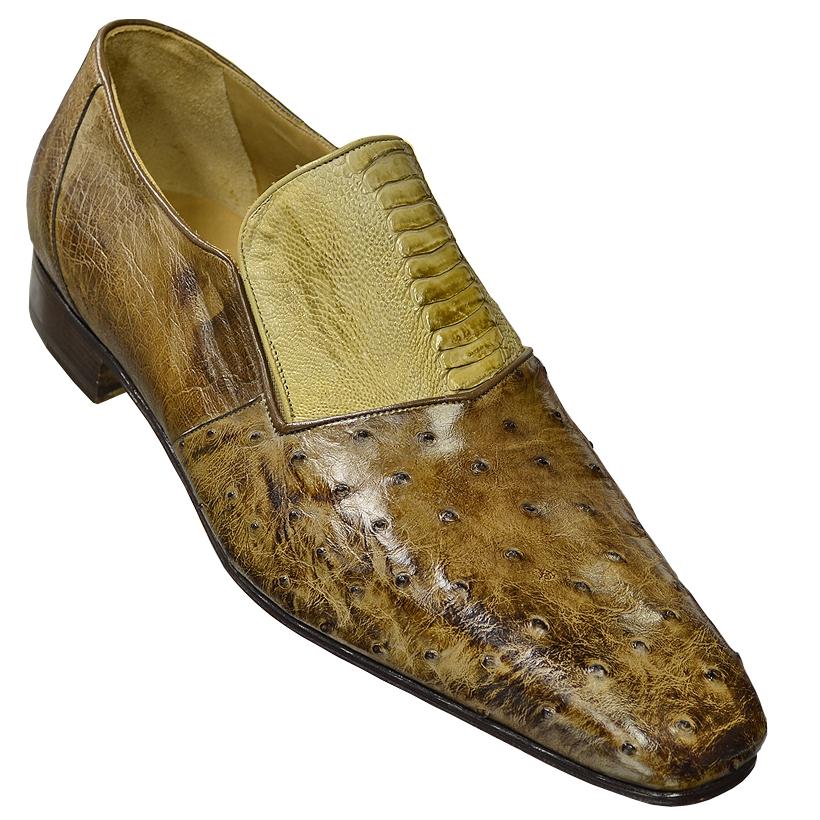 Mauri 2131/1 Tabac/Bone Genuine All Over Ostrich Shoes