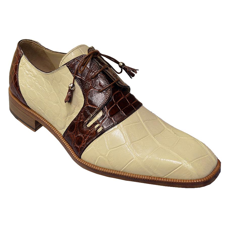 Mauri 2552 Cream/Gold Genuine All Over Alligator Shoes