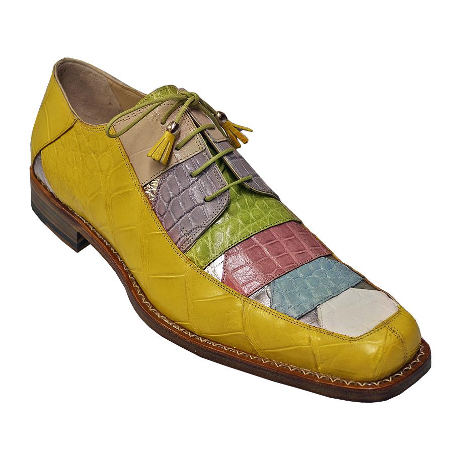 Mauri 2636 All Over Genuine Alligator Rainbow Colors Shoes: New Yellow/White/Sky Lark/Taste Of Berry/Crispy Green/Mauve/Linen/Silver