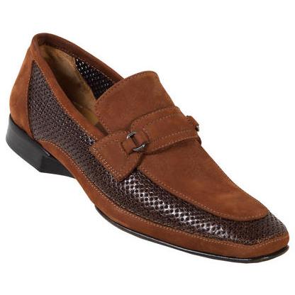 Mauri 2834 Rust Perforated Lizard/Suede Leather Shoes