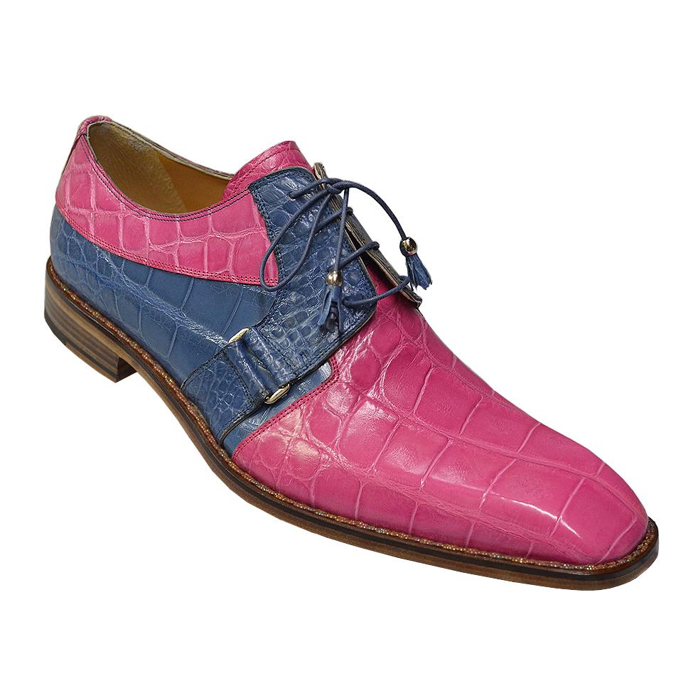 Mauri 2876 Fucsia/New Bleu All-Over Genuine Alligator Shoes