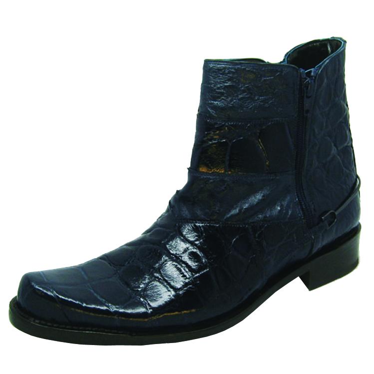 Mauri 2906 Wonder Blue Genuine Ostrich/Body Alligator Boots