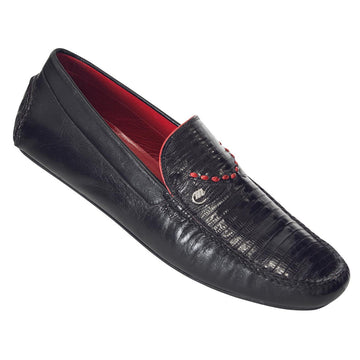 Mauri 3104 Black Genuine Nappa/Lizard Dress Casual Loafer Shoes