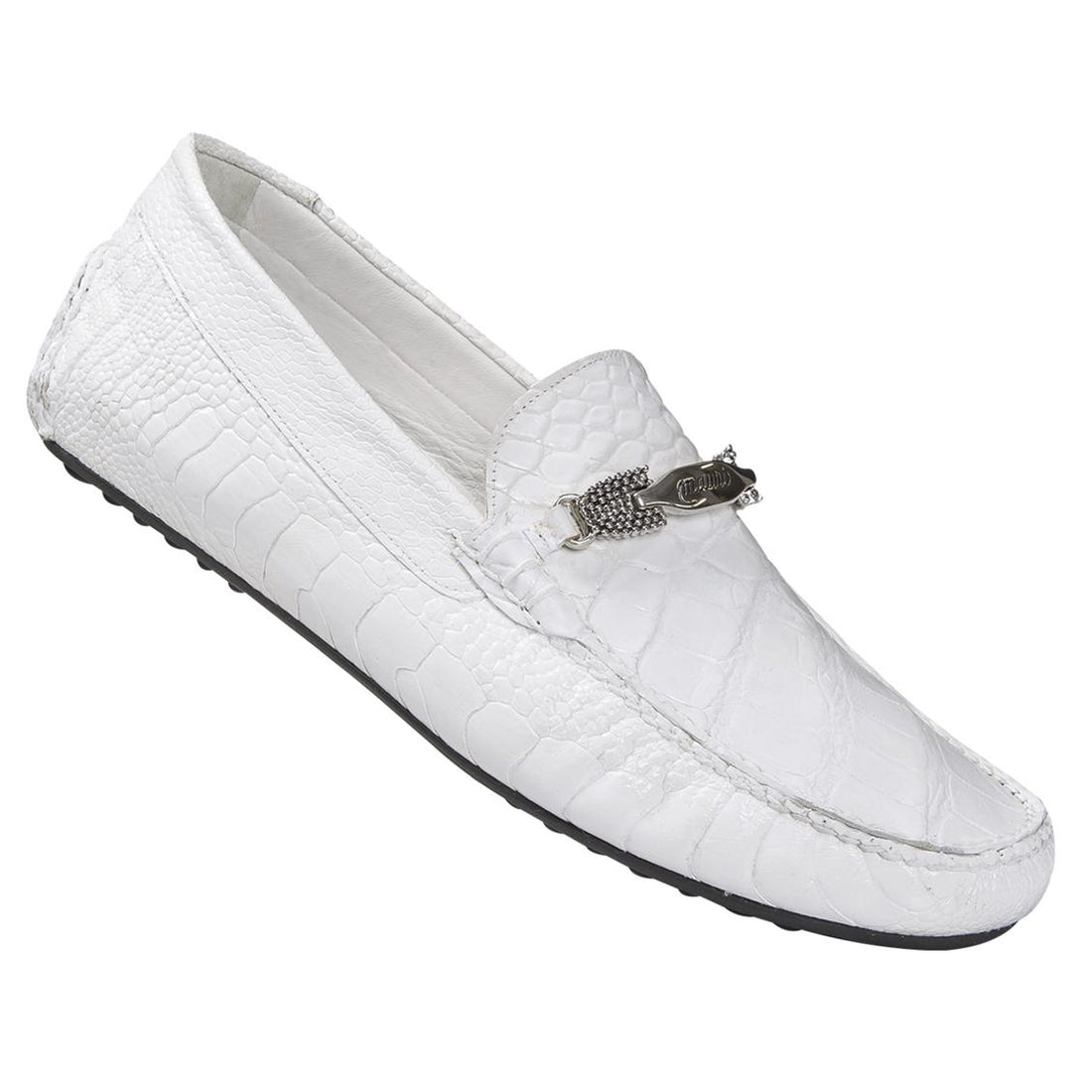 Mauri 3105/4 White Genuine Ostrich Leg/Alligator Dress Casual Shoes