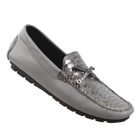 Mauri 3108/1 Maculated Grey Genuine Python/Nappa Loafer Shoes