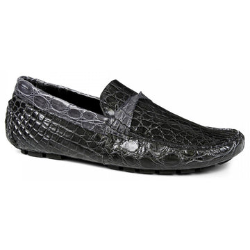 Mauri 3113/1 Charcoal Grey/Medium Grey Genuine Crocodile Flank Dress Shoes