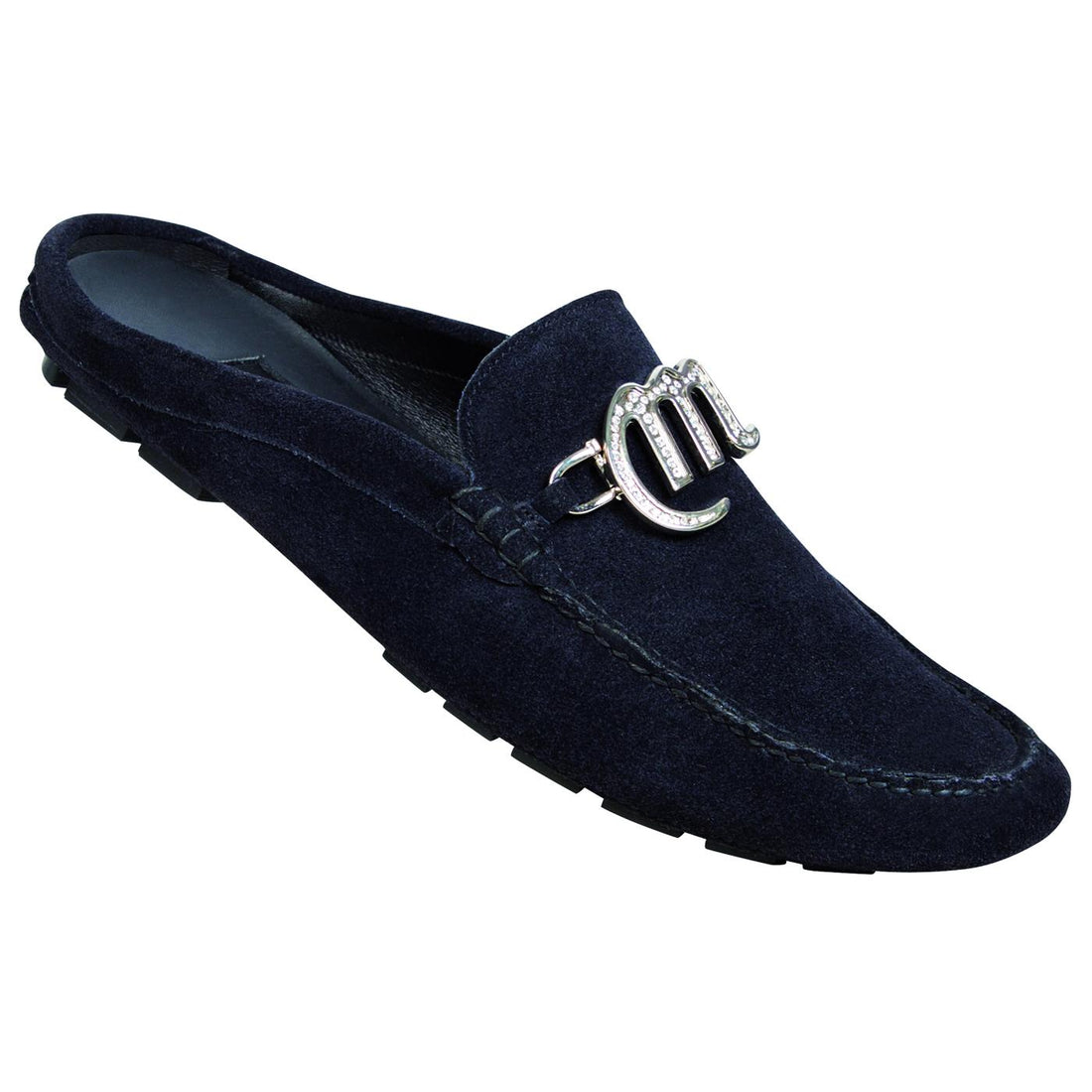 Mauri 3119 Navy Blue Genuine Suede Half Shoes