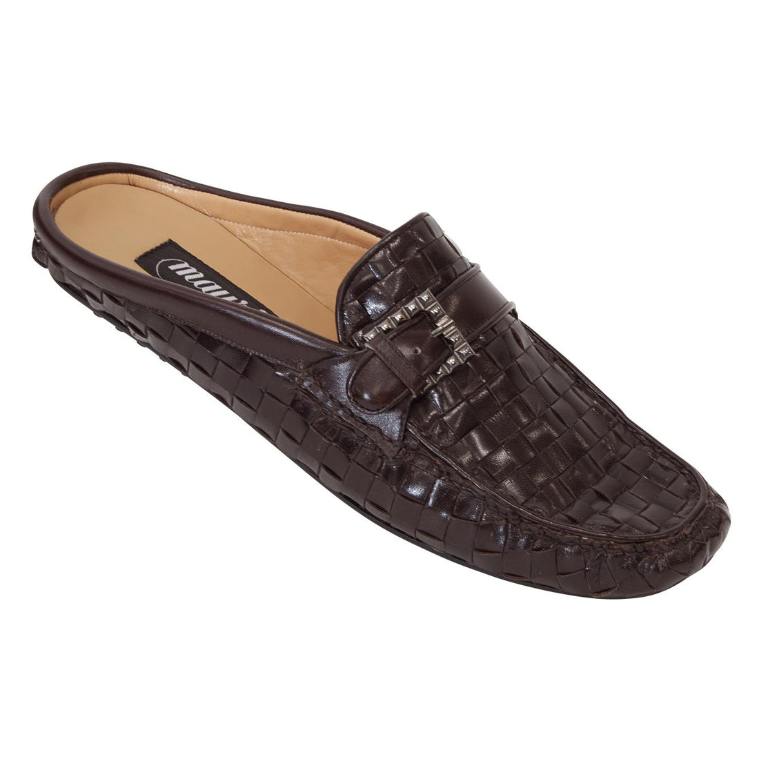 Mauri 3122 Dark Brown Genuine Woven Calf/Lizard Half Shoes 