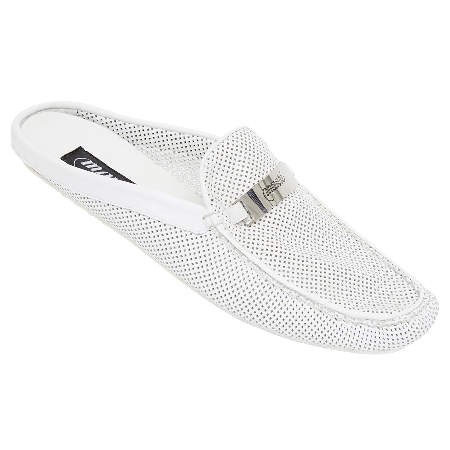 Mauri 3160 White Genuine Nappa Perforated Dress Casual Shoes