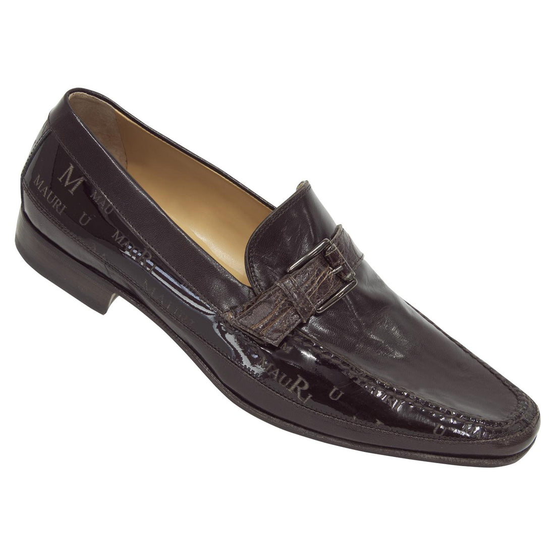 Mauri 3705/5 Black Genuine Kidskin/Sport Rust Patent Laser/Sport Rust Crocodile Flank Loafer Shoes