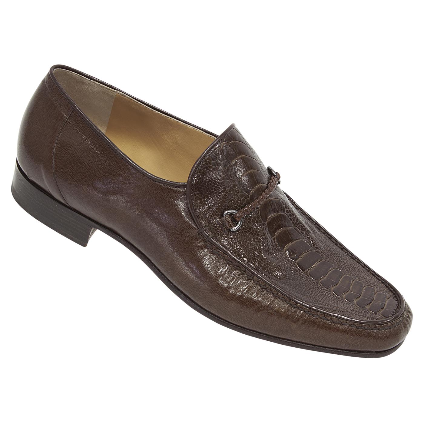 Mauri 3732 Tabac Genuine Kidskin/Ostrich Leg Loafer Shoes