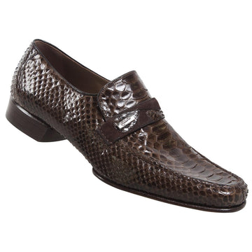 Mauri 3736 Maculated Genuine Python/Sport Rust Suede Loafer Shoes