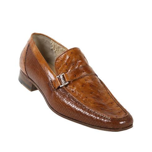 Mauri 3991 Chestnut Genuine Ostrich/Perforated Calf Hand Painted Shoes 