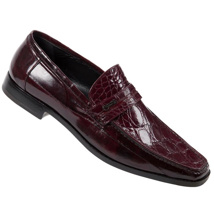 Mauri 3997 Dark Burgundy Genuine Eel/Crocodile Flanks Loafer Shoes