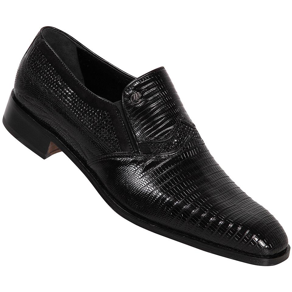 Mauri 4157/2 Black Genuine Lizard Shoes Suit Essence