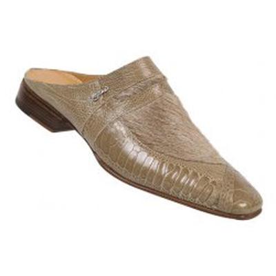 Mauri 4187 Genuine Ostrich Leg Paloma/Pony Hair Pina Colada Half Shoes