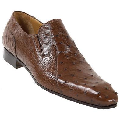 Mauri 4225 Tabac Genuine Ostrich/Perforated Kangaroo Loafer Shoes