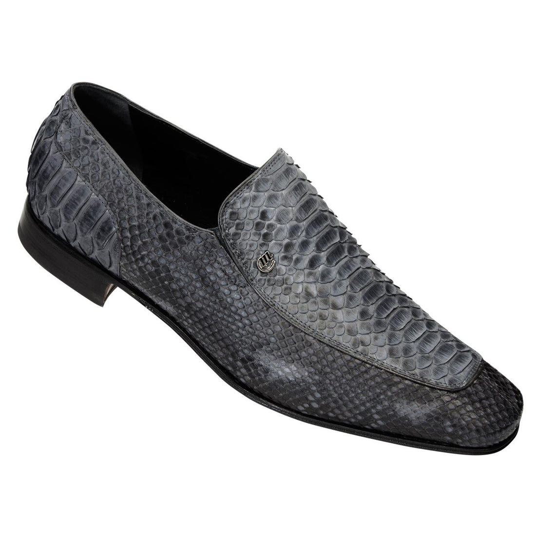 Mauri 4338 Matt Grey Genuine Python Maculated Loafer Shoes