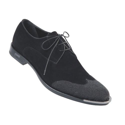 Mauri 4395 Black Genuine Stingray/Suede Oxford Shoes