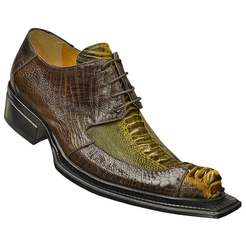 Mauri 44150 Sport Rust/Bicolore Olive/Khaki All Over Genuine Ostrich Shoes