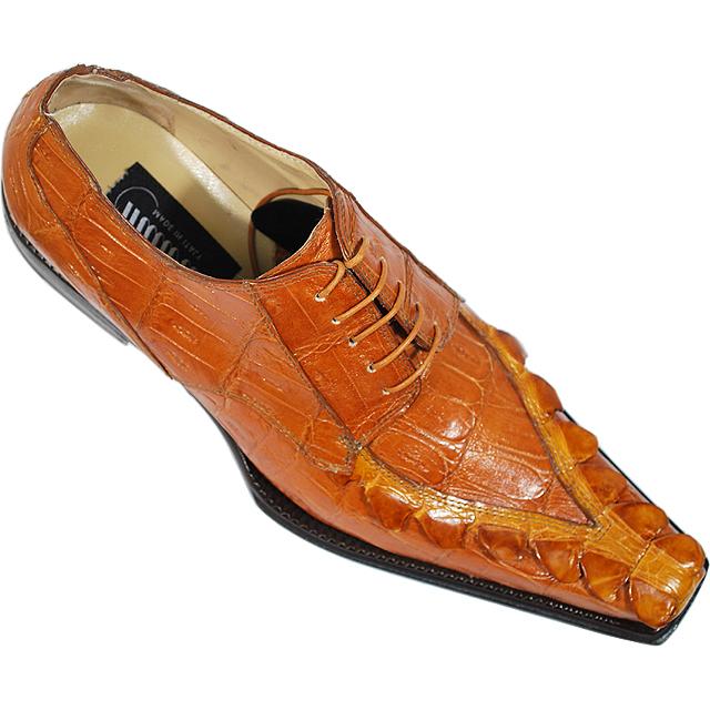 Mauri 44176 Cognac Genuine Hornback Crocodile Tail/Baby Crocodile Shoes