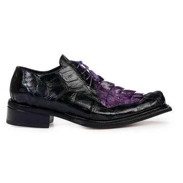 Mauri 44209 Violet/Black Genuine Hornback Tail/Baby Crocodile Hand Painted Contemporary Shoes