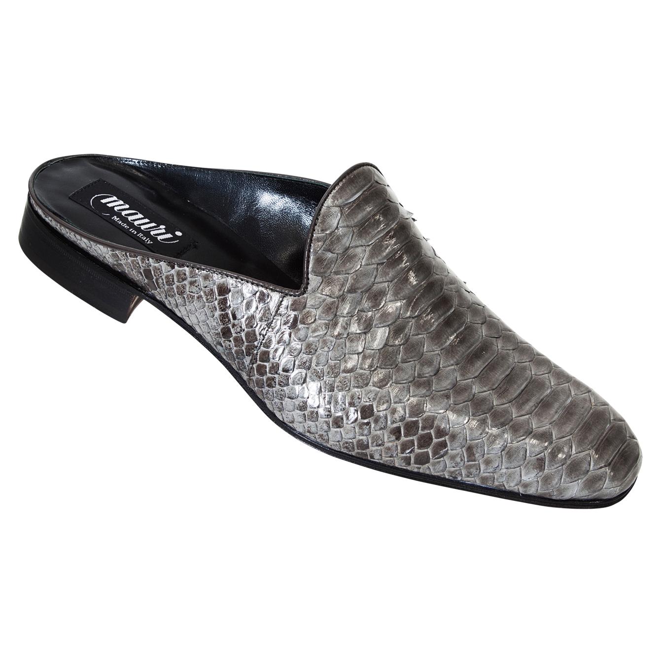 Mauri 4475/2 Grey Genuine Python Maculated Half Shoes