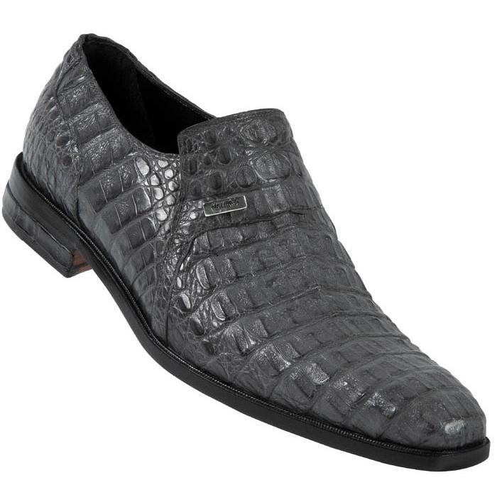 Mauri 4477 Medium Grey All-Over Genuine Hornback Crocodile Shoes Suit Essence