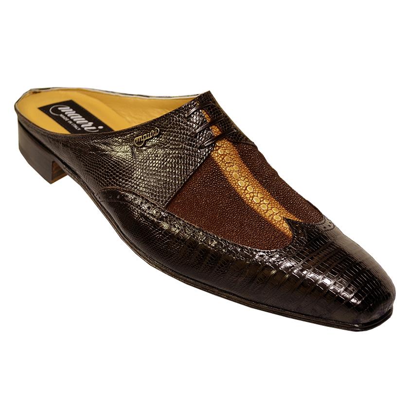 Mauri 4491 Dark Brown/Light Brown Genuine Stingray/Tejus Lizard Half Shoes