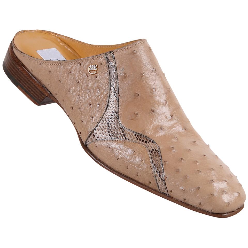 Mauri 4499 Dune Genuine Ostrich/Python Half Shoes