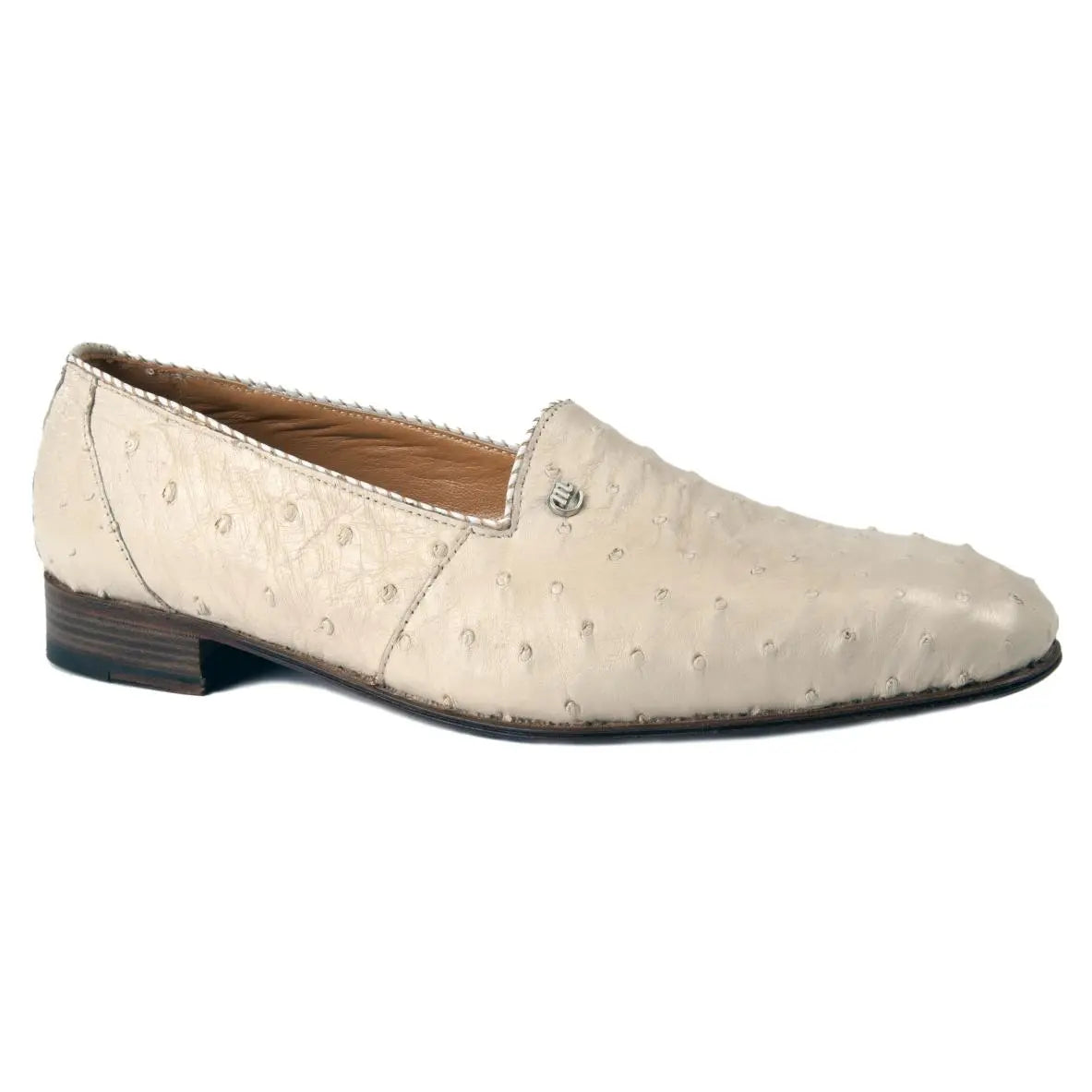 Mauri 4521/5 Winter White Genuine Ostrich Loafer Dress Shoes Mauri 4521/5 Winter White Genuine Ostrich Loafer Dress Shoes