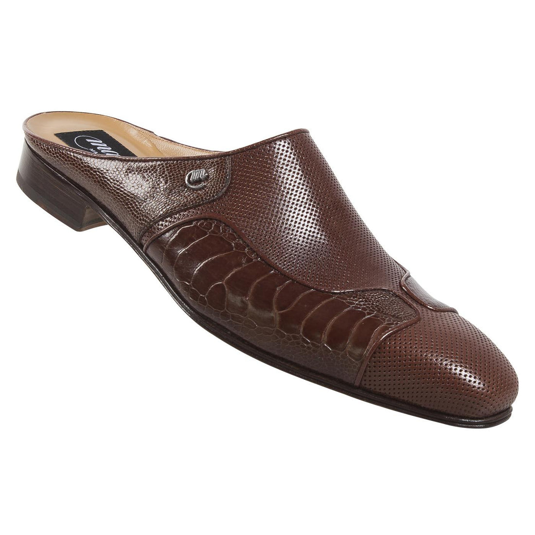 Mauri 4547/1 Tabac Genuine Ostrich Leg/Nappa Perforated Half Shoes