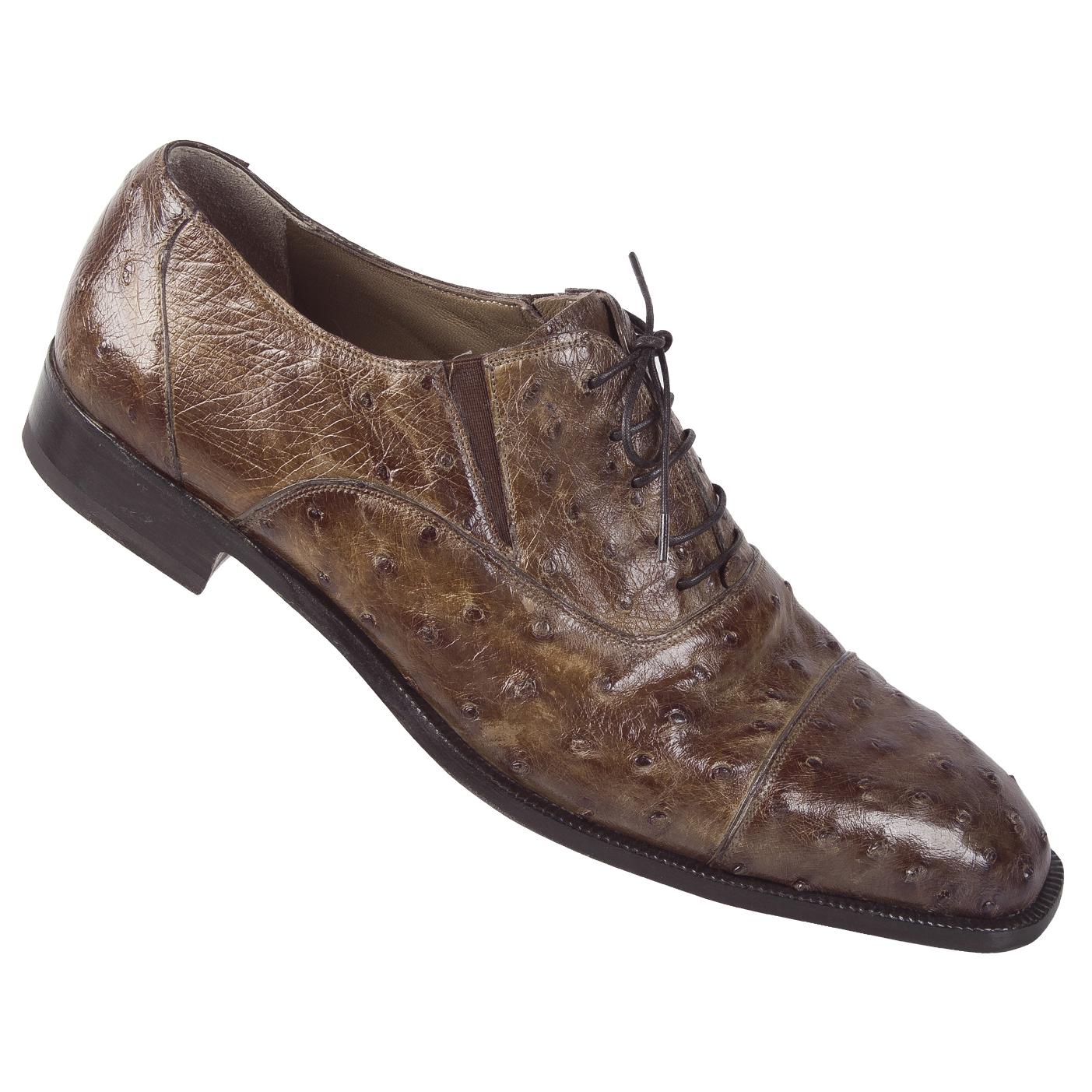 Mauri 4564/1 Tabac Genuine Ostrich Hand Painted Shoes