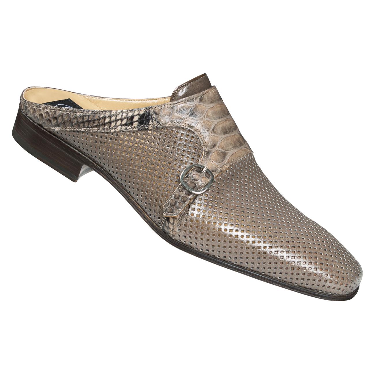 Mauri 4601/1 Light Brown Genuine Python Skin Perforated/Brown/Beige Maculated Half Shoes