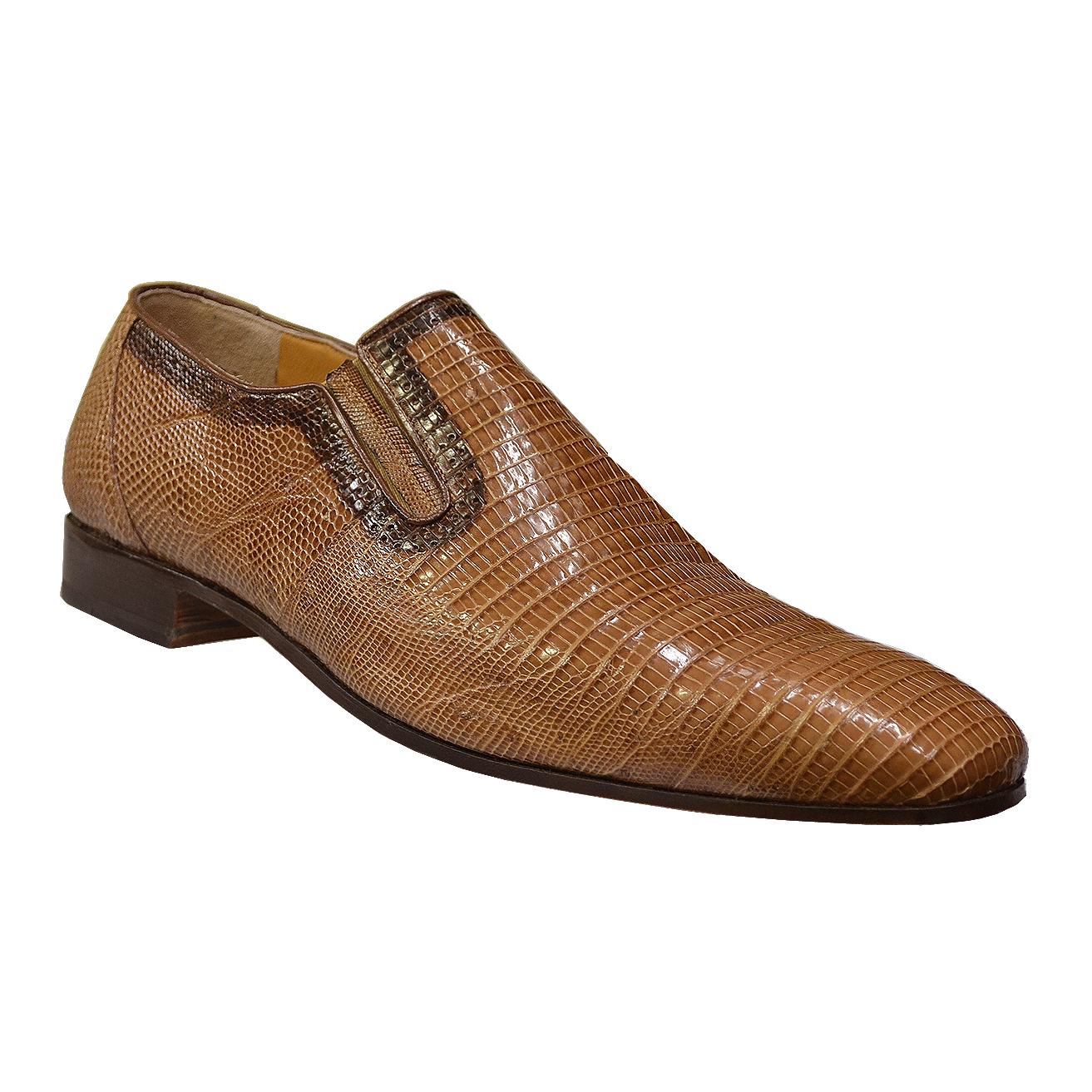 Mauri 4607 Camel/Dark Brown Genuine All Over Lizard Dressy Shoes