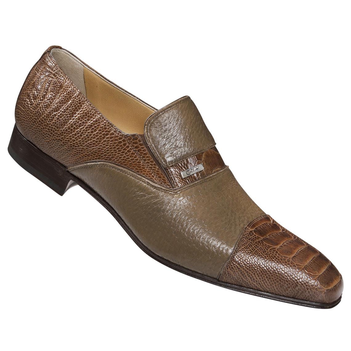 Mauri 4608 Taupe Genuine Ostrich Leg/Pecary Dressy Shoes