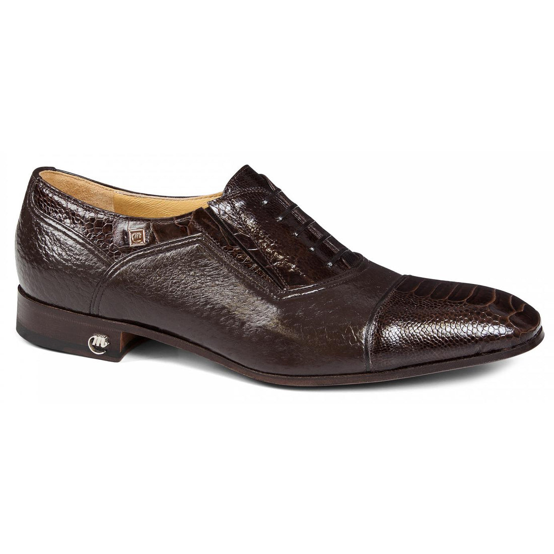 Mauri 4609/2 Dark Brown Genuine Ostrich Leg/Pecary Shoe