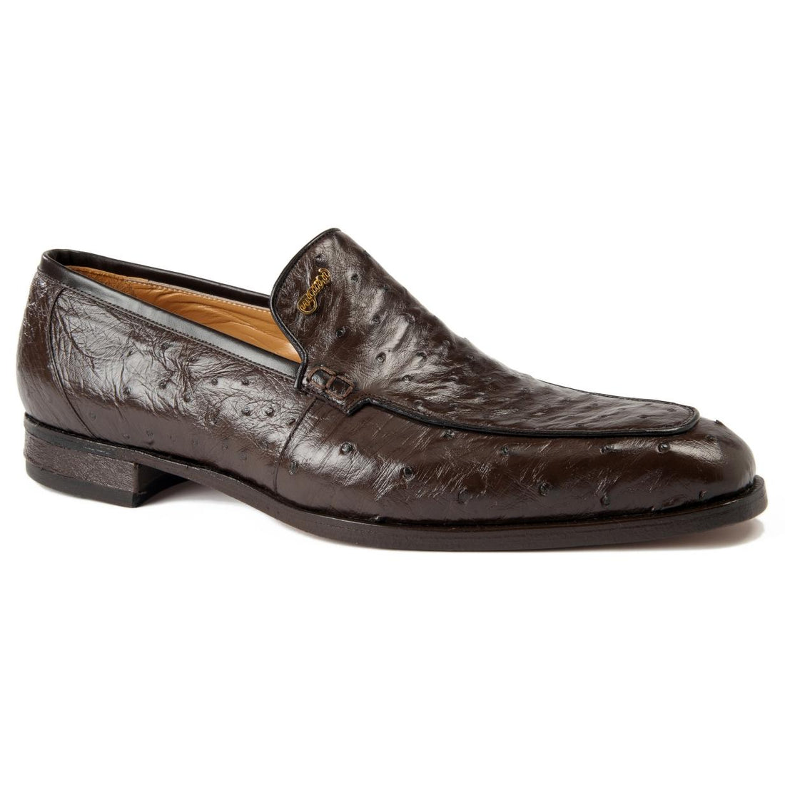 Mauri 4615/5 Brown Genuine Ostrich Loafer Dress Shoes