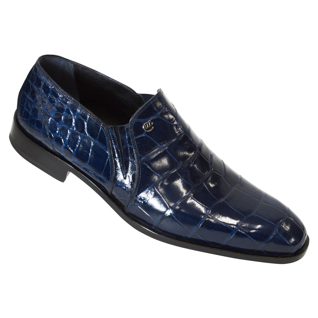 Mauri 4636 Indigo Blue Genuine All Over Body Alligator Loafer Shoes