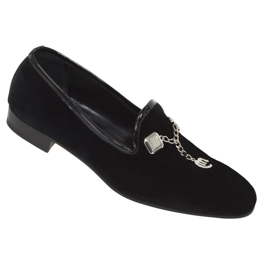 Mauri 4697 Black Genuine Velvet/Patent Evening Loafer Shoes